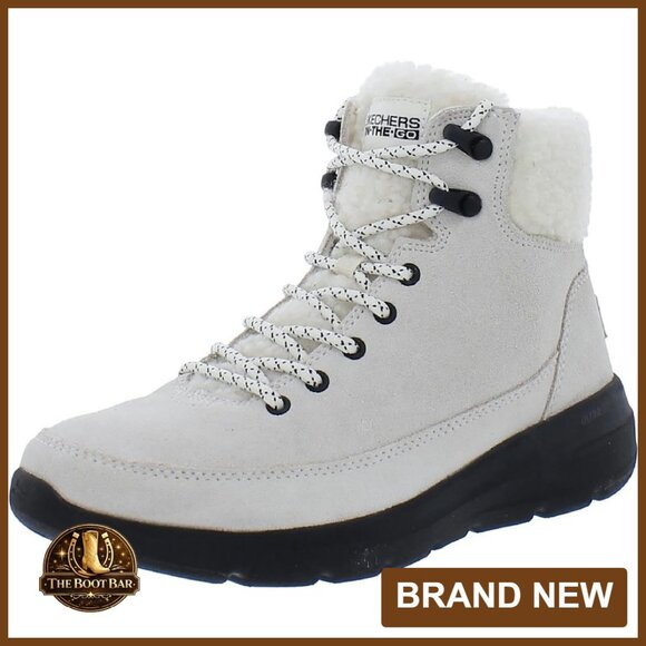 Suede Lace Up Boots with Sherpa Lining Air-Cooled Insoles Cold Weather